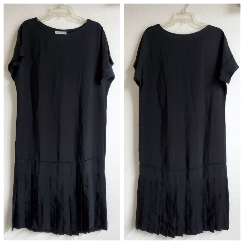 Vintage Diane Von Furstenberg Womens Drop Waist Ruffle Relaxed Midi Dress Size M